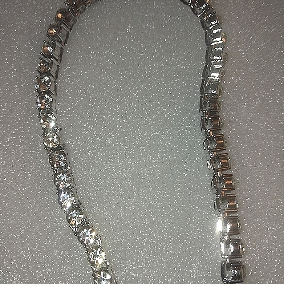 Iced out Silver plated  20 inchesTennis Necklace with Matching Tennis Bracelet - Picture 7 of 9
